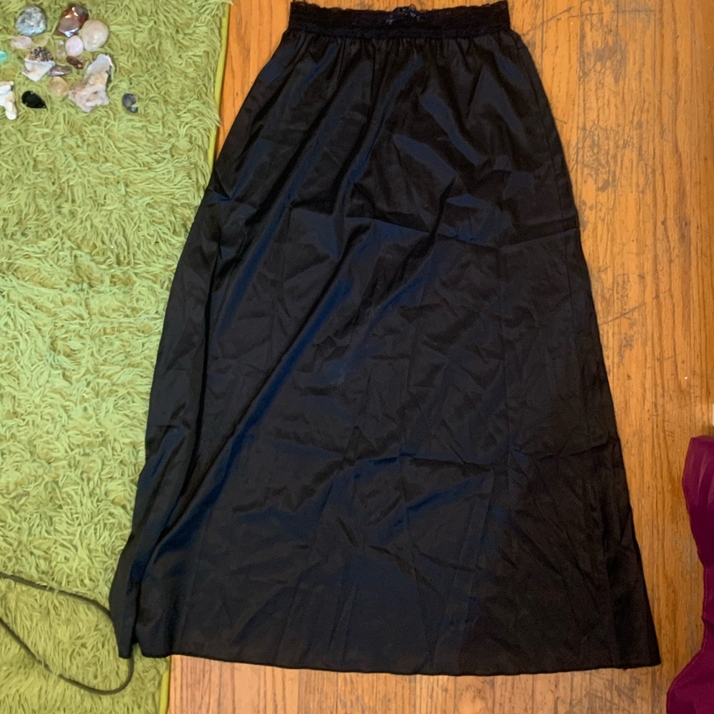 kate kasin long silky slip skirt